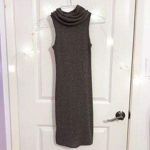 Heathered Gray Body-Con Dress w/Cowel